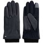 Tommy Hilfiger Leather Herringbone Gloves - Dark Blue