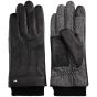 Tommy Hilfiger Leather Herringbone Gloves - Grey