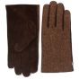 Tresanti beige glove with herringbone fabric and brown leather