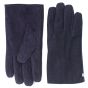 tresanti navy glove with herringbone fabric and navy leather