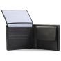 Tresanti leather wallet with grey fishbone fabric
