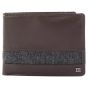 Tresanti leather wallet with grey fishbone fabric