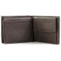 Tresanti leather wallet with grey fishbone fabric