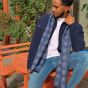 Tresanti viscose prince de galles sjaal - navy