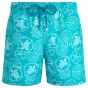 Vilebrequin Swim Shorts Turtles - Light Blue