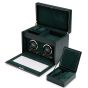 WOLF British Racing Double Watch Winder With Storage - Green
