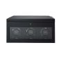 WOLF British Racing Triple Watch Winder With Storage - Black