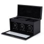 WOLF British Racing Triple Watch Winder With Storage - Black