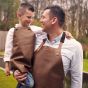 Xapron Kansas Rust leather apron duo