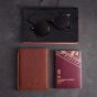 Woolnut Leather Sleeve for Passports - Cognac