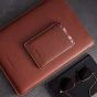 Woolnut Leather Sleeve for Passports - Cognac
