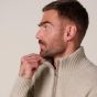 Profuomo Woolen Half-Zip Pullover - Beige