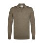 Profuomo Merino Woolen Open Collar Polo - Brown
