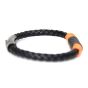Black & Gold Leather bracelet black orange