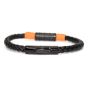 Black & Gold Leather bracelet black orange