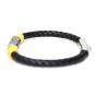 Black & gold leather bracelet black yellow