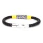 Black & gold leather bracelet black yellow