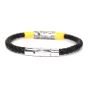 Black & gold leather bracelet black yellow