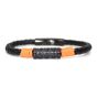 Black & Gold Leather bracelet black orange