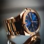 Brunmontagne Representor watch steel strap - gold/blue