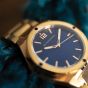 Brunmontagne Representor watch steel strap - gold/blue