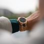 Brunmontagne Representor watch steel strap - gold/green
