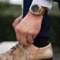 Brunmontagne Representor watch steel strap - gold/green