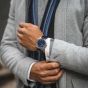 Brunmontagne Representor watch leather strap - silver/blue