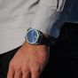 Brunmontagne Representor watch leather strap - silver/blue