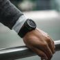 Brunmontagne Representor watch leather strap - black/black