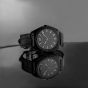 Brunmontagne Representor watch leather strap - black/black
