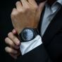 Brunmontagne Representor watch leather strap - black/black