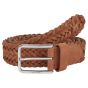 Calvin Klein Leather Braided Belt - Cognac