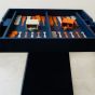 House of Nobilique Leather Game Table - Blue