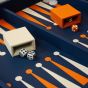 House of Nobilique Leather Game Table - Blue