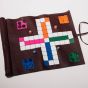 House of Nobilique Leather Roll-Up Ludo Set - Burgundy