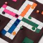 House of Nobilique Leather Roll-Up Ludo Set - Burgundy