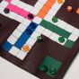 House of Nobilique Leather Roll-Up Ludo Set - Burgundy