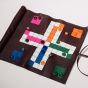 House of Nobilique Leather Roll-Up Ludo Set - Burgundy
