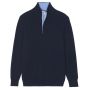 Kujten Finn Cashmere Half Zip Pullover - Navy