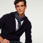 Kujten Rony Cashmere Zipped Hooded Vest - Navy