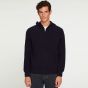 Kujten Rony Cashmere Zipped Hooded Vest - Navy