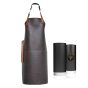 Vintage leather apron dark brown