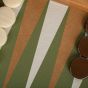 Manopoulos Premium Leatherette Backgammon Set - Caramel Brown & Green