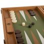 Manopoulos Premium Leatherette Backgammon Set - Caramel Brown & Green