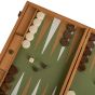 Manopoulos Premium Leatherette Backgammon Set - Caramel Brown & Green