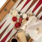 Manopoulos Premium Leatherette Backgammon Set - Caramel Brown & Red