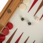 Manopoulos Premium Leatherette Backgammon Set - Caramel Brown & Red