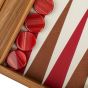 Manopoulos Premium Leatherette Backgammon Set - Caramel Brown & Red