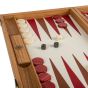 Manopoulos Premium Leatherette Backgammon Set - Caramel Brown & Red